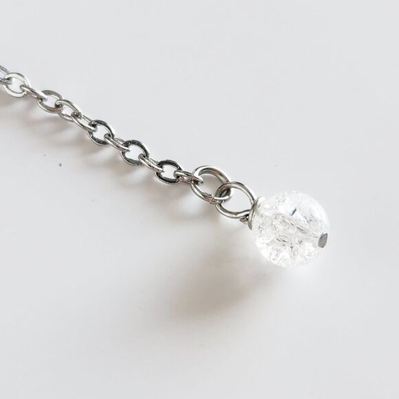 Angelic fairy pearl silver rosary necklace ✦ delicate gothic chainmailele rosary - Picture 5 of 7